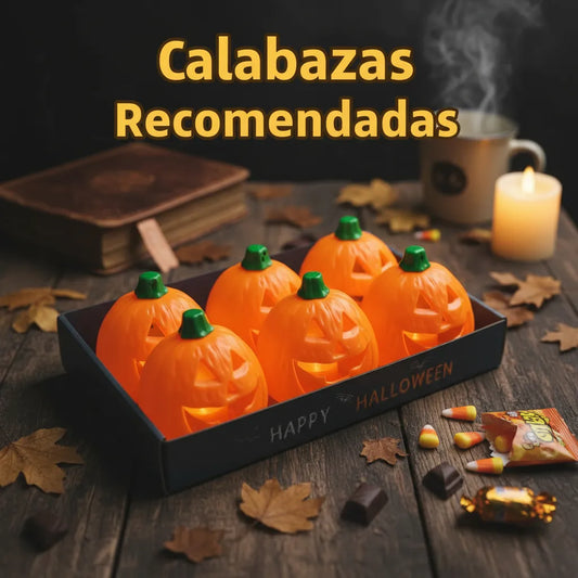 Veladora Led Calabaza De Halloween Con Tapa Verde