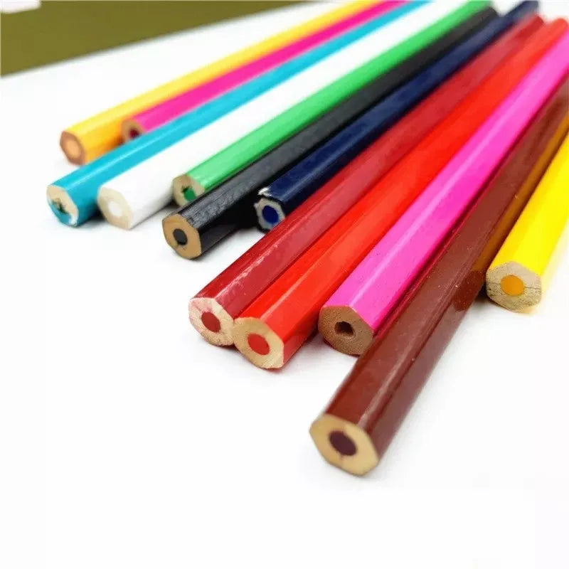 Caja De 12 Lapices De Colores Cortos Calidad Pencil