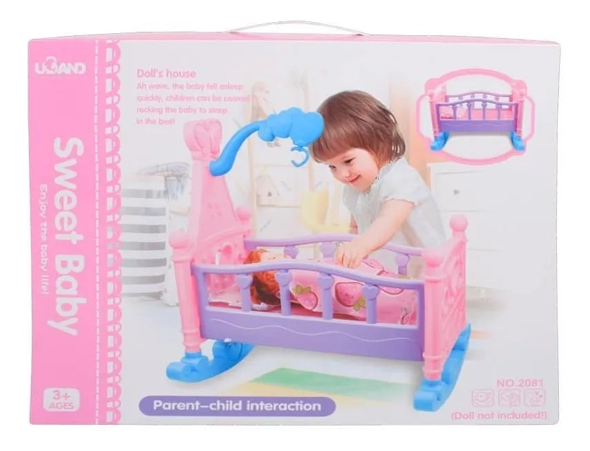Cama Cuna Mecedora Para Muñecas De Juguete