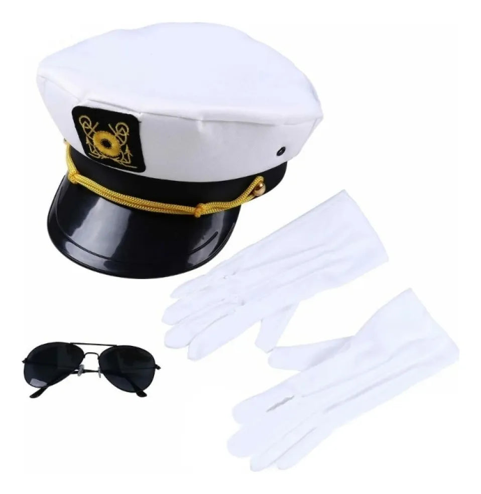 Set Accesorios Capitán Gorro Lentes Guantes Cosplay