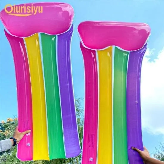Colchoneta Inflable Arcoiris 130 Cm Playa Piscina