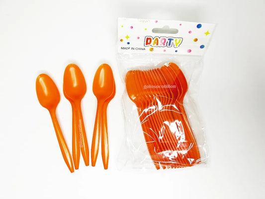 Cucharas Descartables Set X12 Naranja Halloween