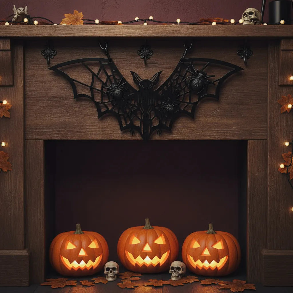 Murcielago Plástico Para Colgar 52cm Deco Halloween