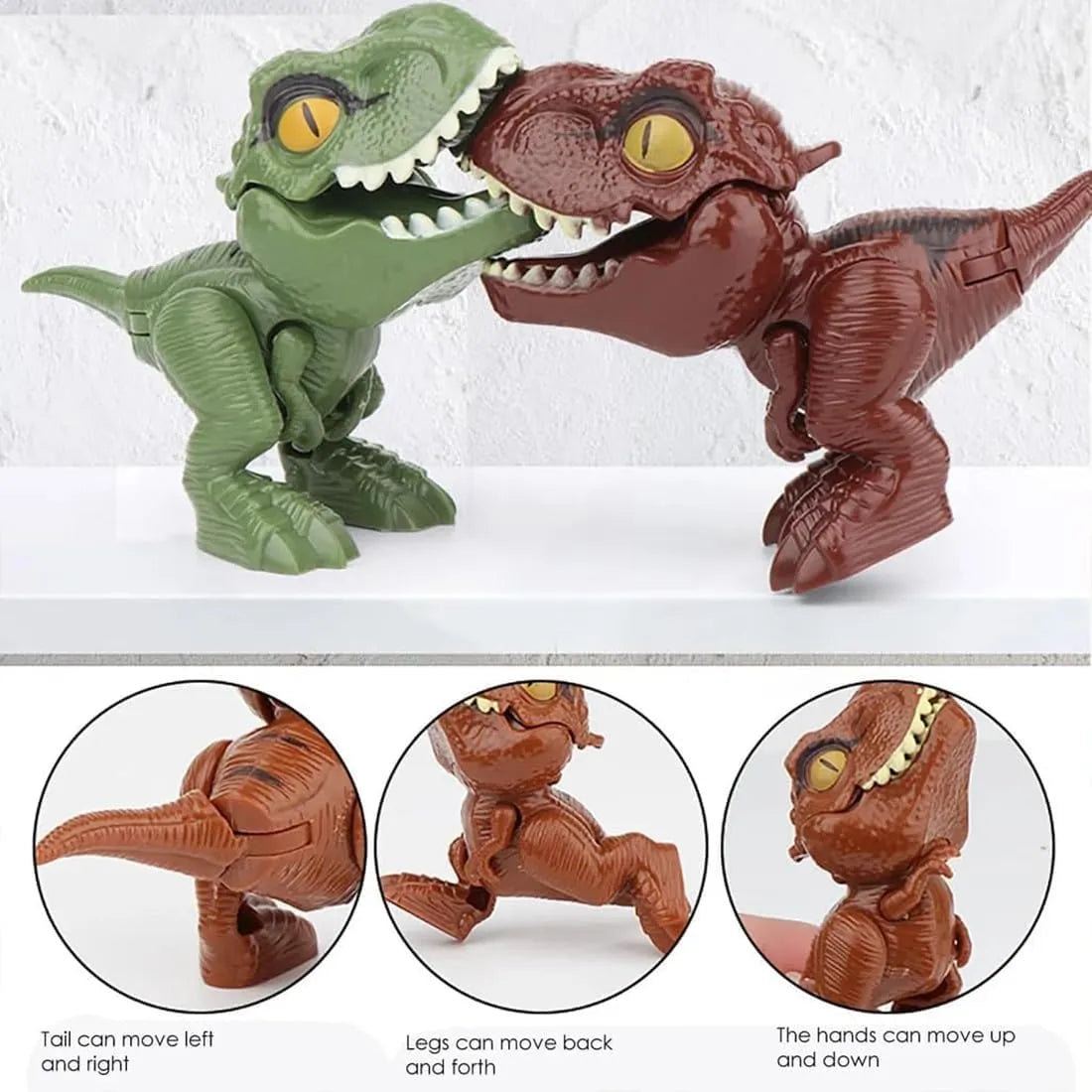 Muñecos Dinosaurios Muerde Dedos Pack X3 Surtidos