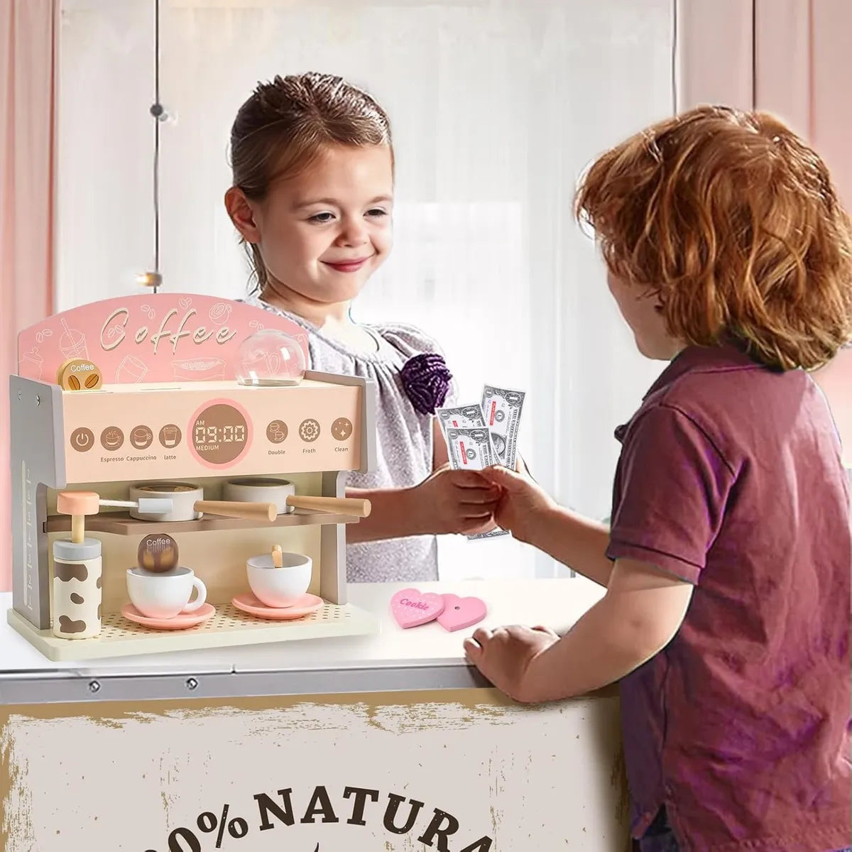 Cafetera De Juguete En Madera Montessori 22 Piezas