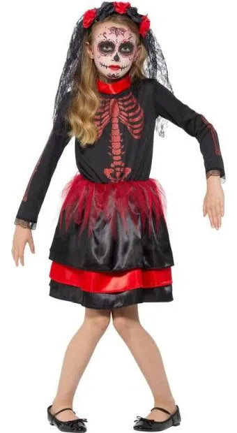 Disfraz De Catrina Vestido Completo Infantil
