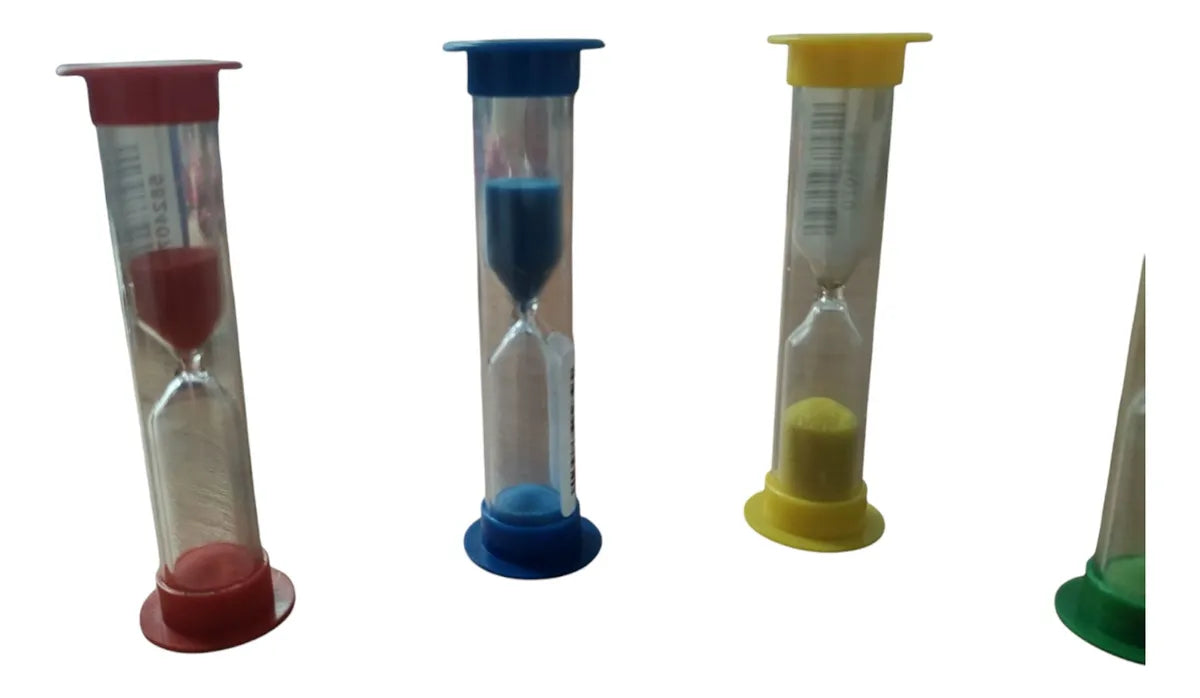 Reloj De Arena Mini 9x3 Cm Pack X6 Varios Colores