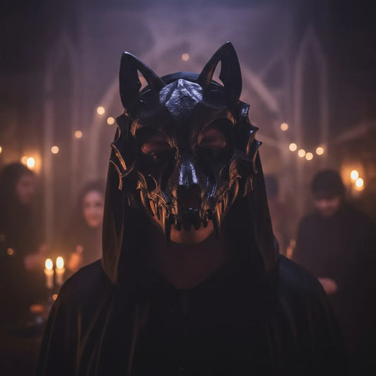 Mascara De Lobo Negro Plástico Duro Halloween