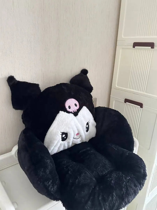 Asiento Sillón De Felpa Infantil Kuromi Negro