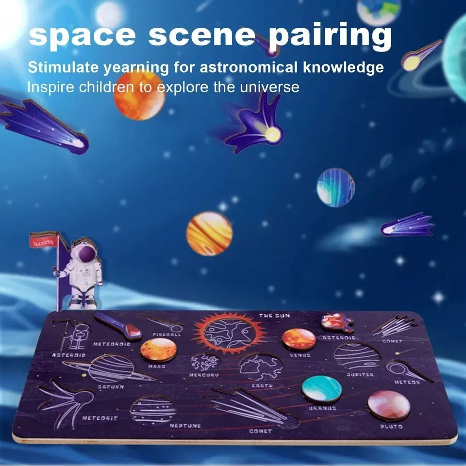 Puzzle En Madera Sistema Solar Planetas Montessori