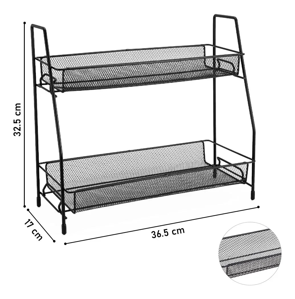 Organizador Estantería 2 Niveles Metal Cocina Baño