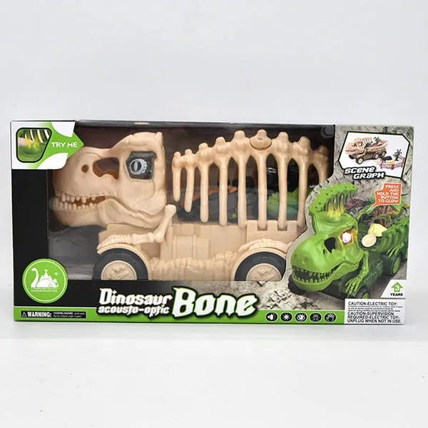 Camión De Dinosaurio Trex Luz Y Mini Dinosaurios