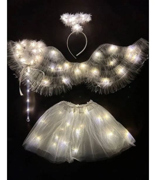 Set De Angel Con Luz Disfraz Cosplay