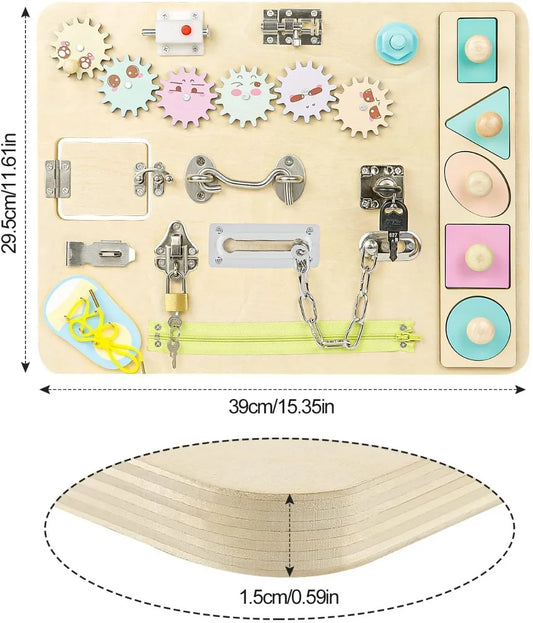 Tablero Multisensorial En Madera Montessori