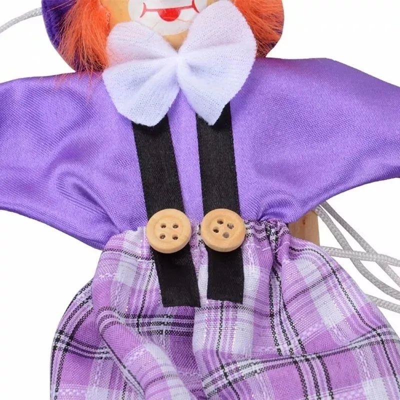 Titeres Marioneta Payaso De Madera
