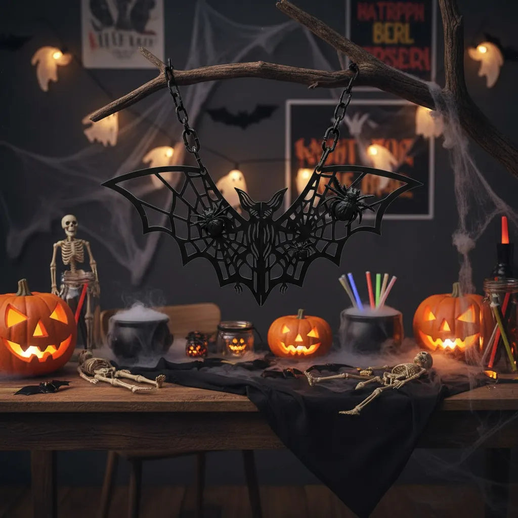 Murcielago Plástico Para Colgar 52cm Deco Halloween