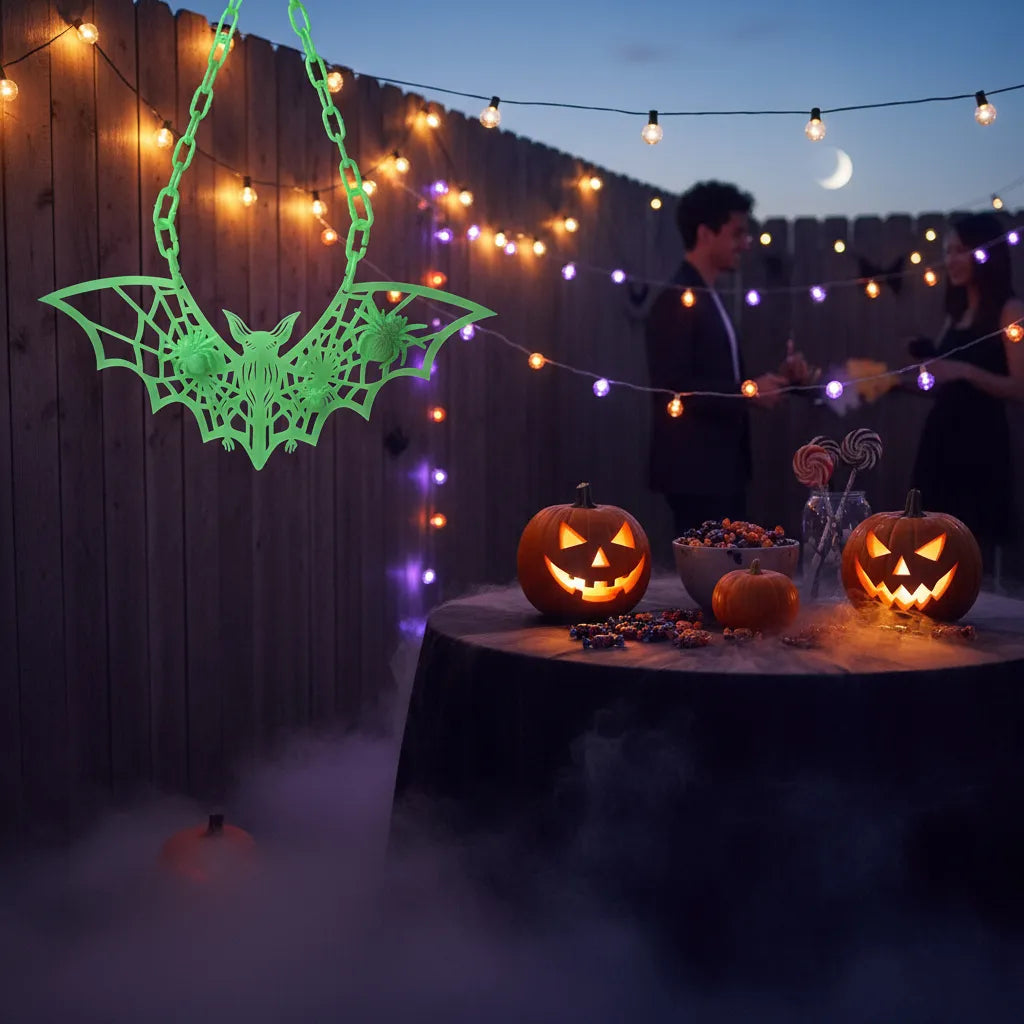 Murcielago Plástico Para Colgar 52cm Deco Halloween
