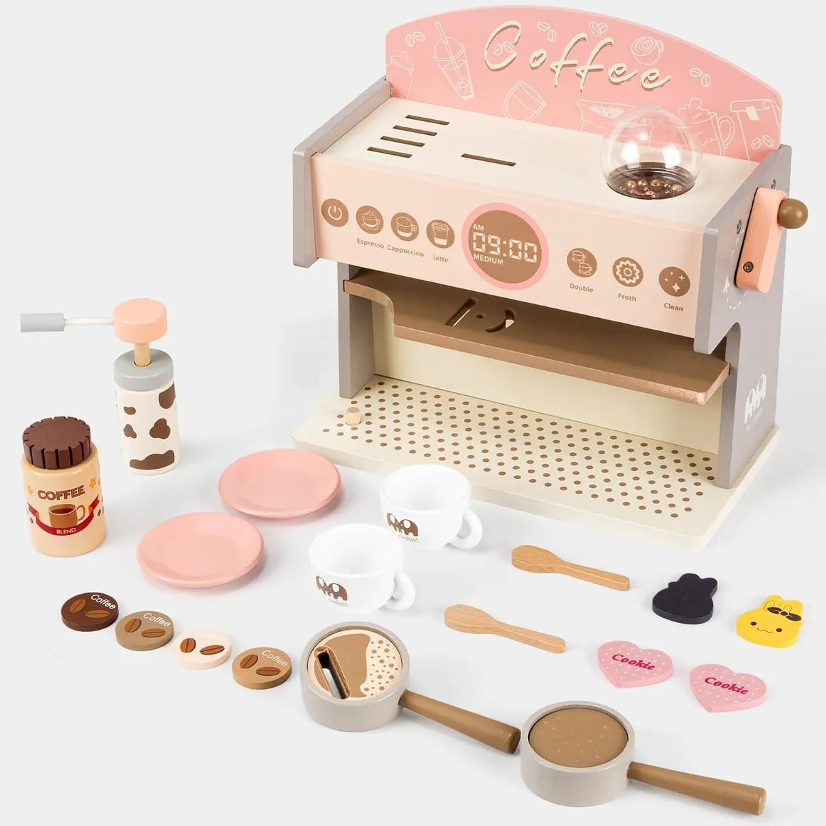 Cafetera De Juguete En Madera Montessori 22 Piezas