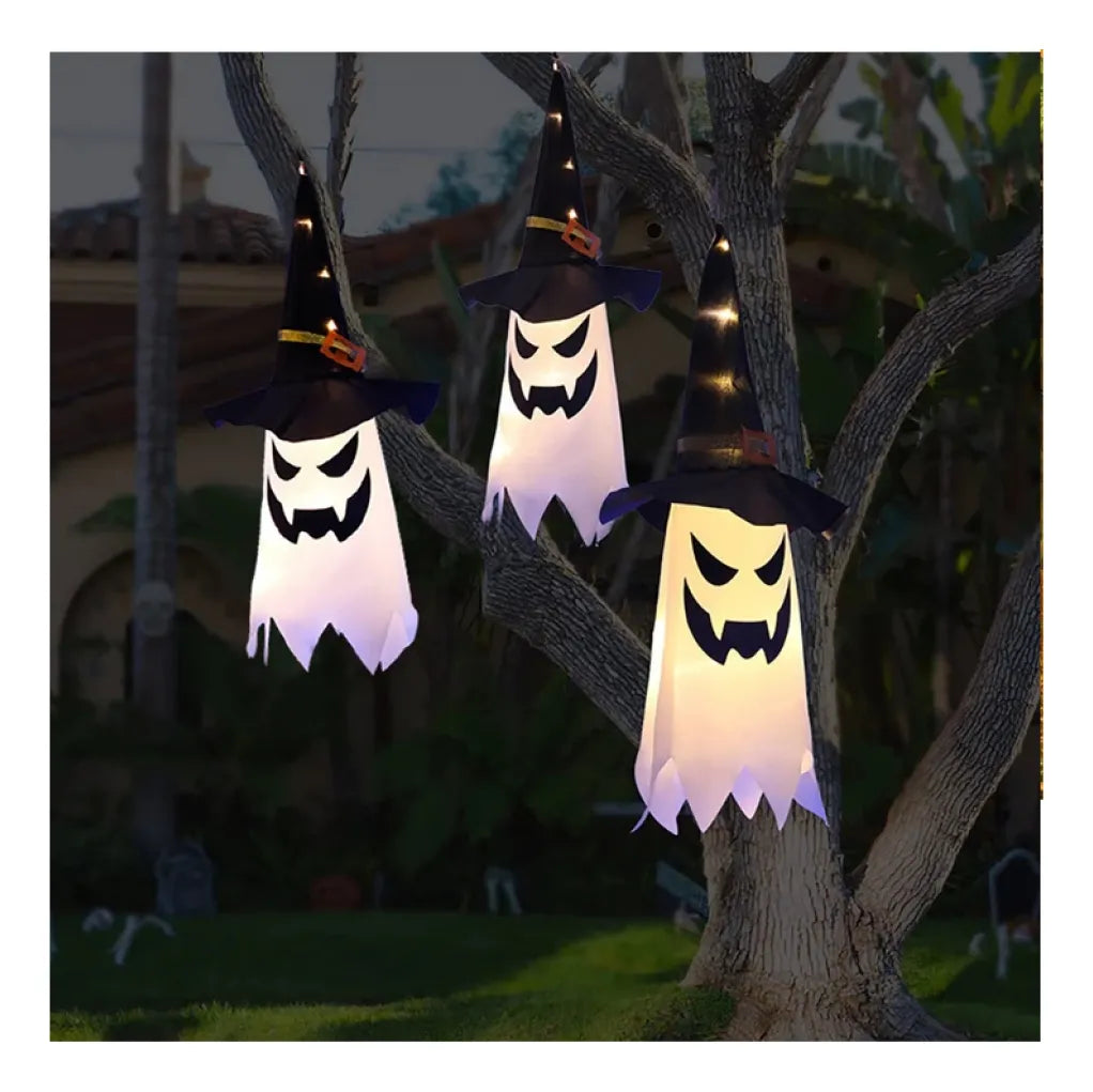 Fantasma Con Luz Halloween Colgante 45cm