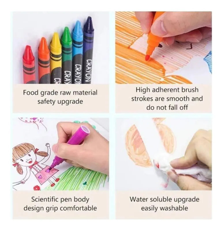 Valija Set Artístico 180pcs Lápices Crayones Pincel
