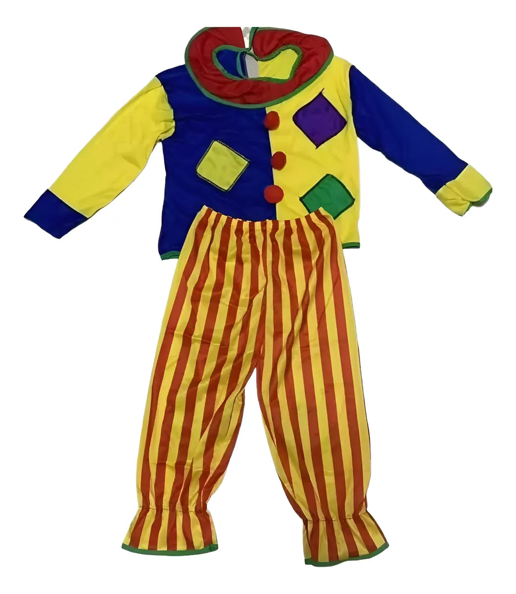 Disfraz Payaso Infantil Con Buzo Pantalón Y Nariz