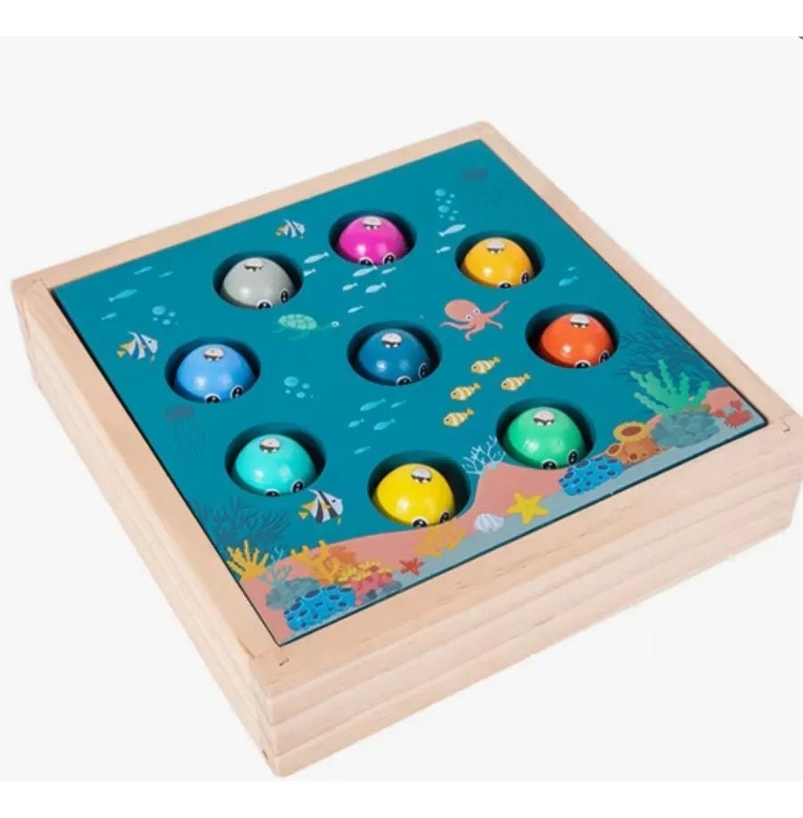Juego De Pesca Magnetico de madera en caja