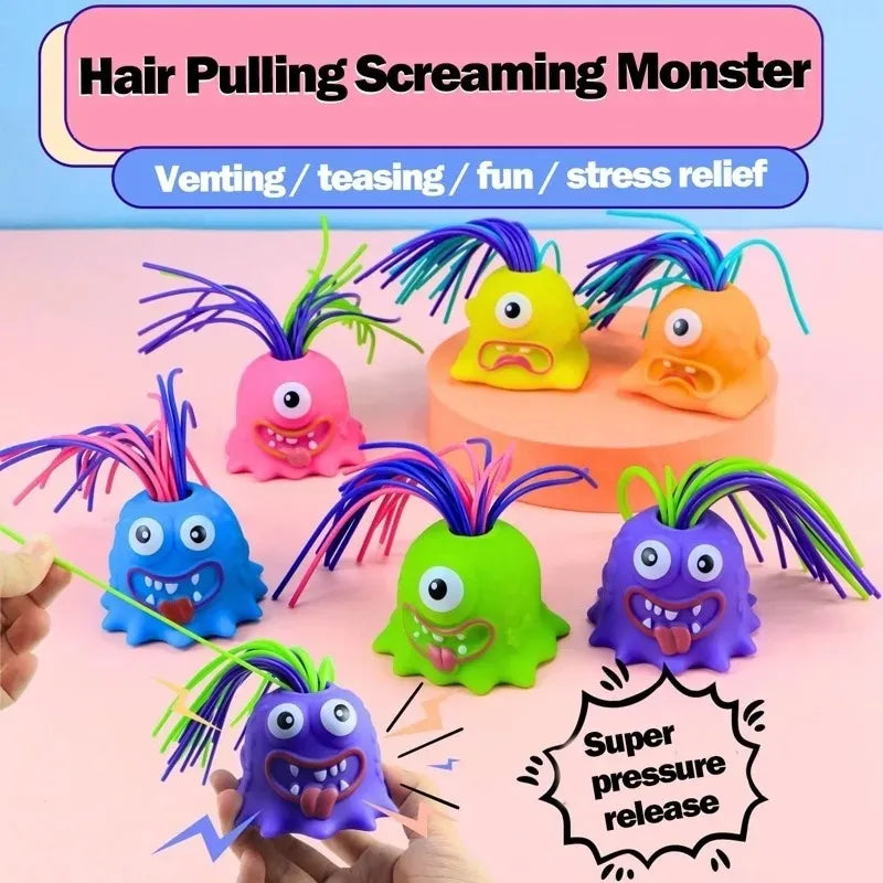 Monstruo Chillón Grita Tira Pelo Fidget Antiestrés