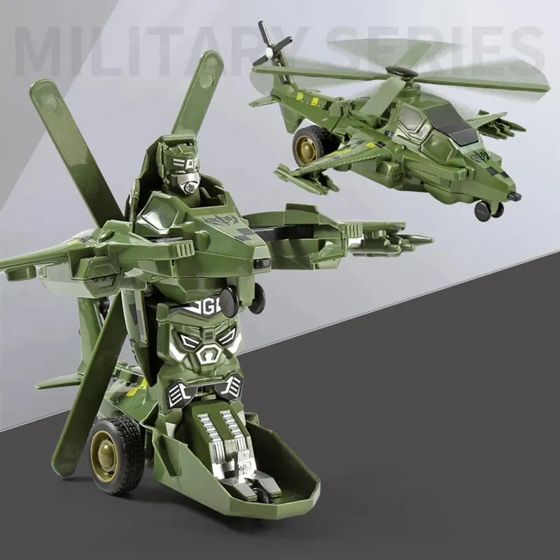 Helicóptero Transformer Robot Hélice 17cm Fricción