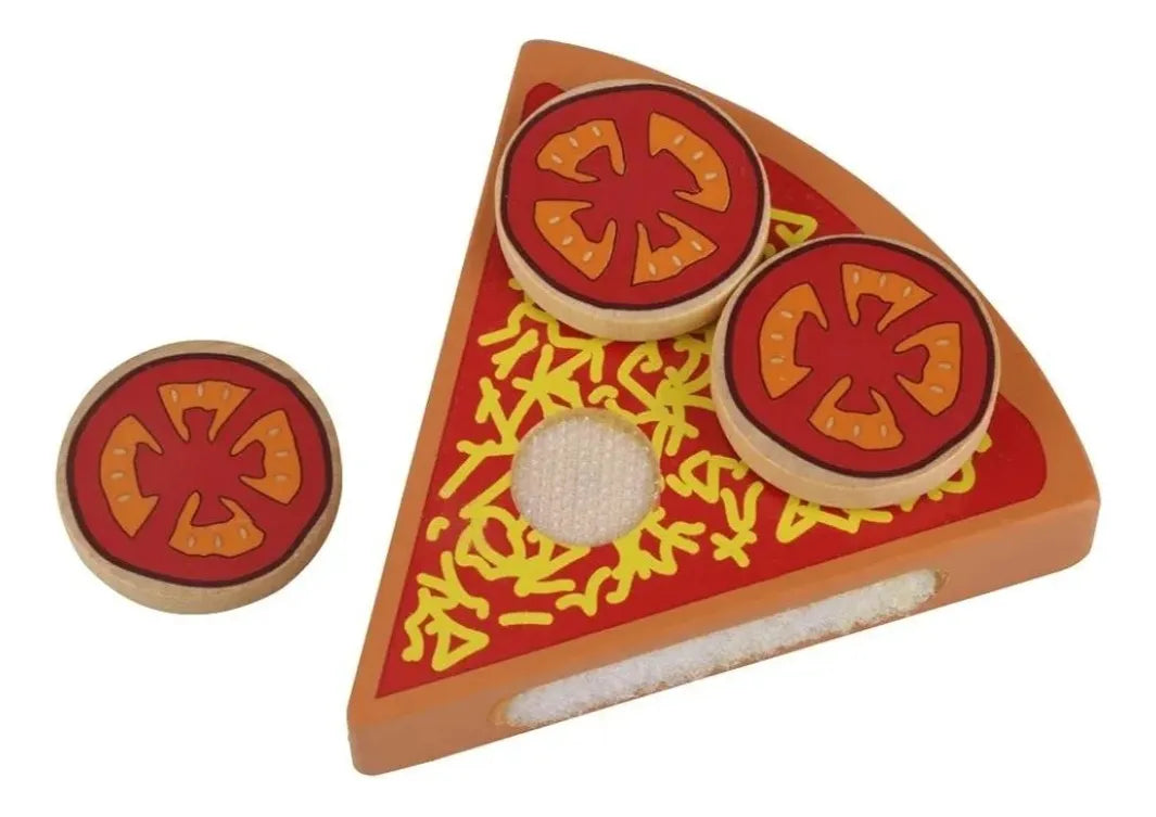 Juego De Pizza En Madera Montessori Con Velcro