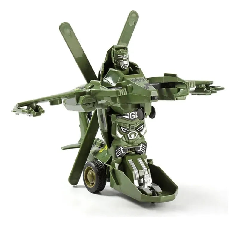 Helicóptero Transformer Robot Hélice 17cm Fricción