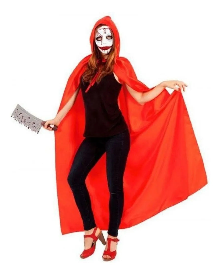 Capa Satinada Color Roja 140cm Disfraz Cosplay