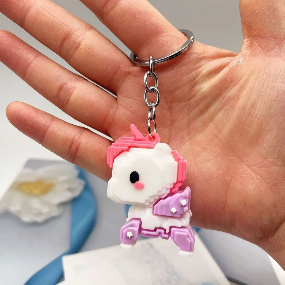 Llaveros Unicornio Pixelados Pack X12 Sorpresitas