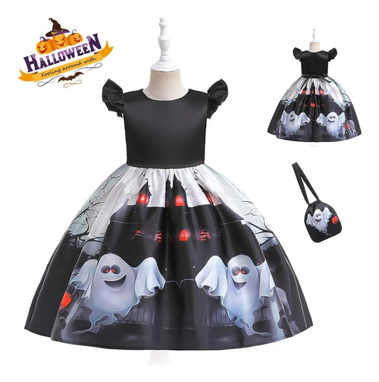 Disfraz Infantil Fantasma Vestido Tiara Cartera