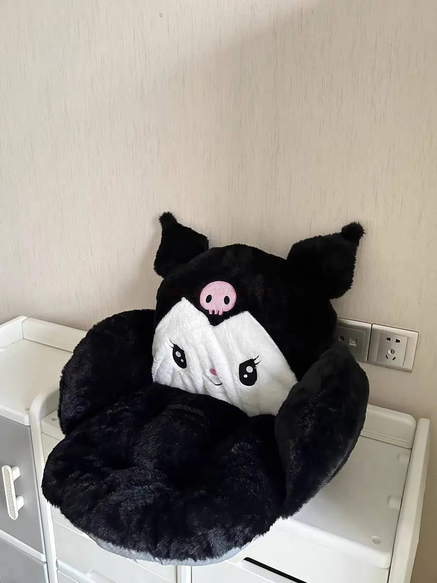 Asiento Sillón De Felpa Infantil Kuromi Negro