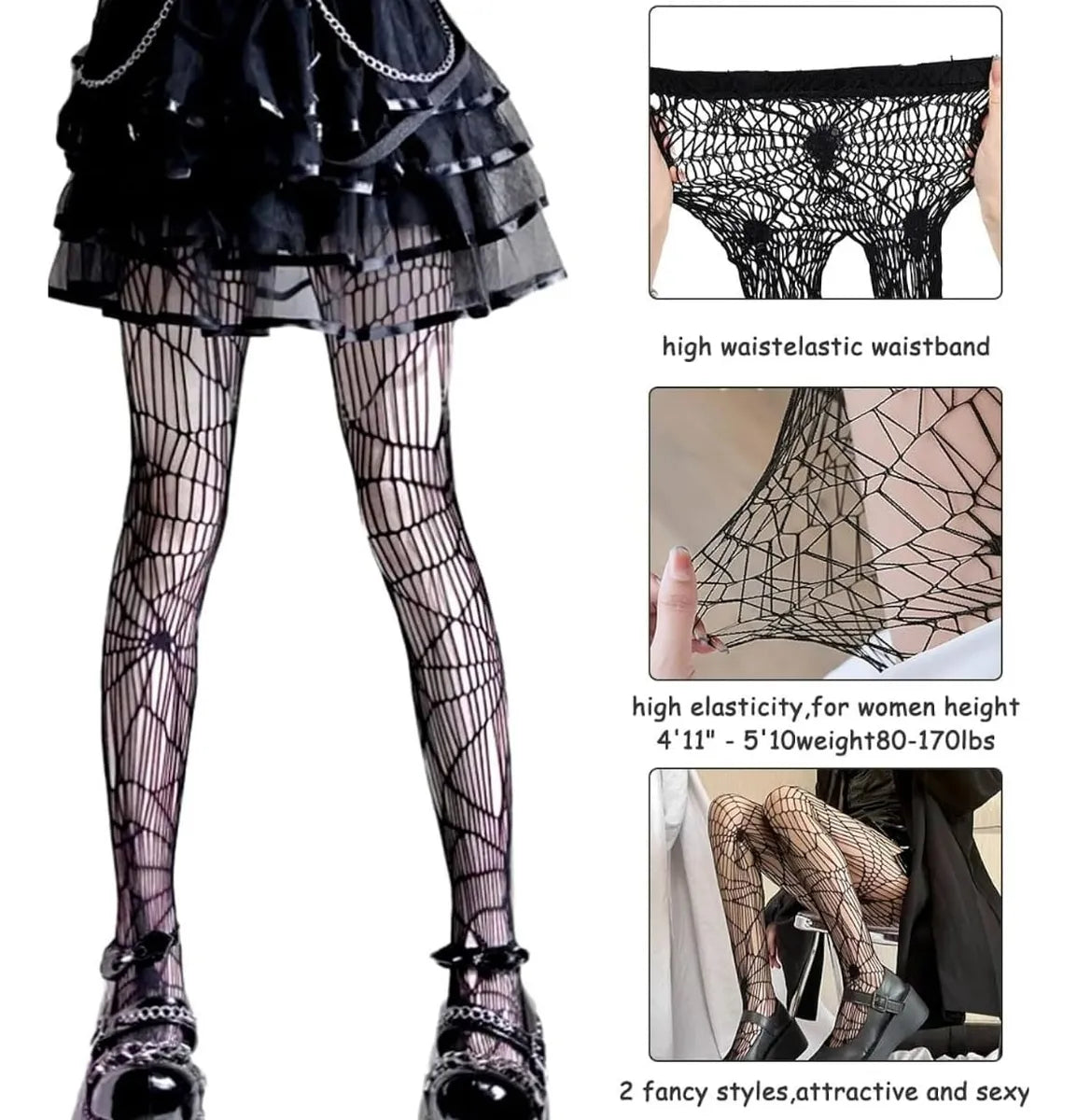 Medias Panty Tela Araña