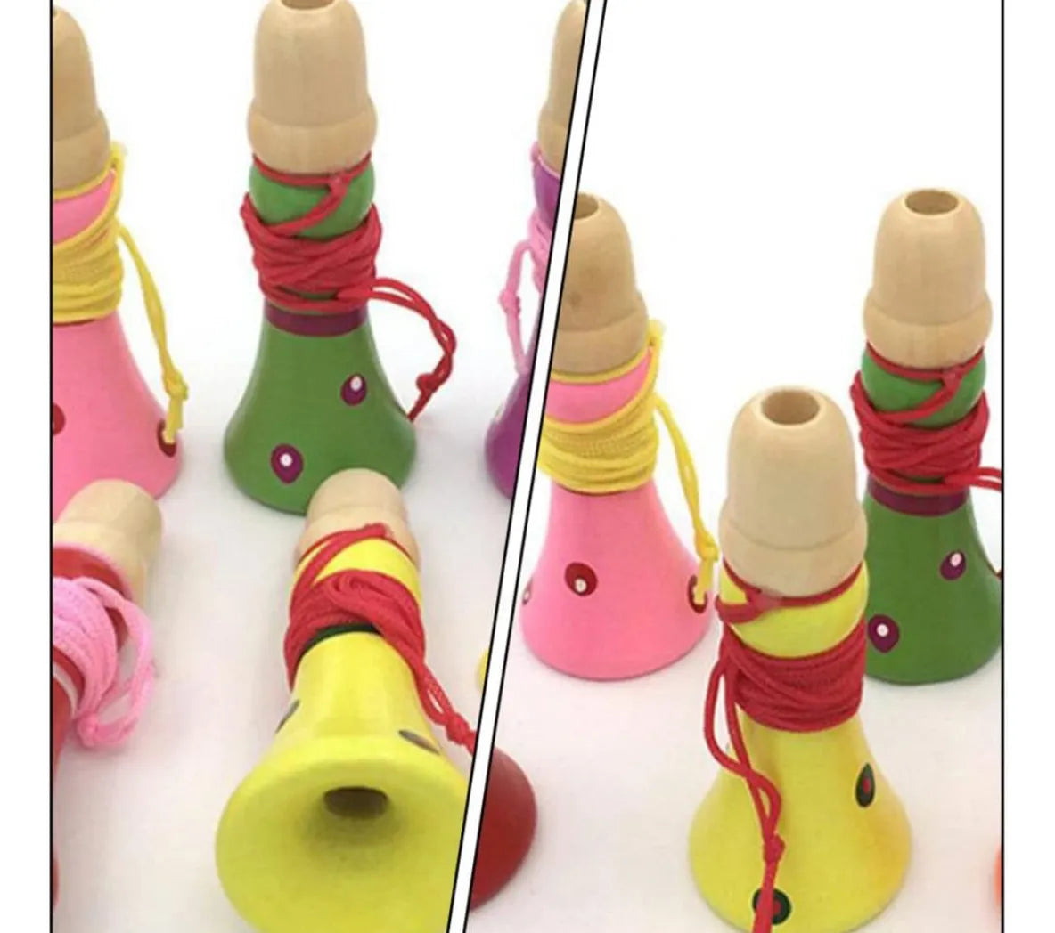 Corneta En Madera Montessori 9cm X 2 Unidades