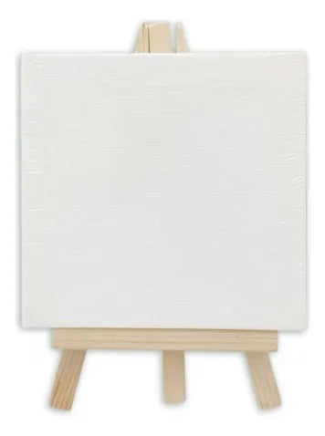 Pizarra De Tela Lienzo Con Atril De Madera 10x10 Cm