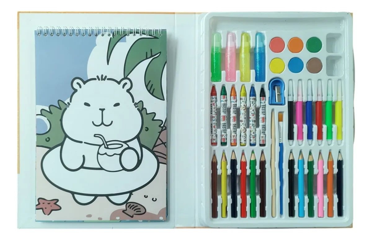 Set De Arte Capibara 38 En 1 Colores Crayones