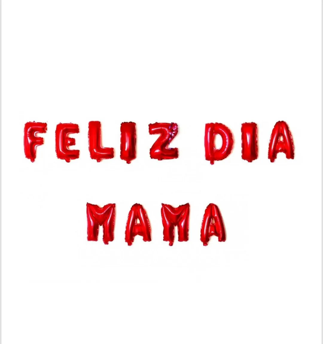 Globo Metalizado Feliz Día Mamá 40cm 12 Pcs