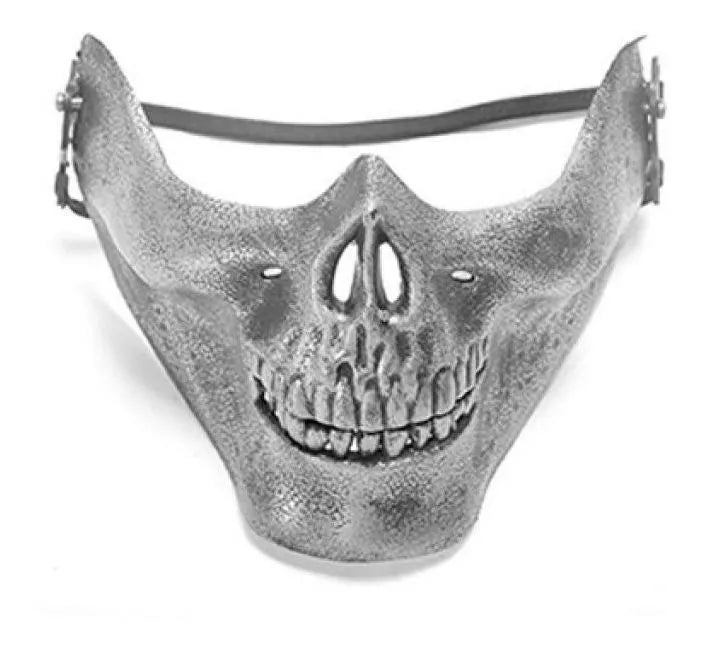 Mascara Media Calavera Oro Plata Halloween Disfraz