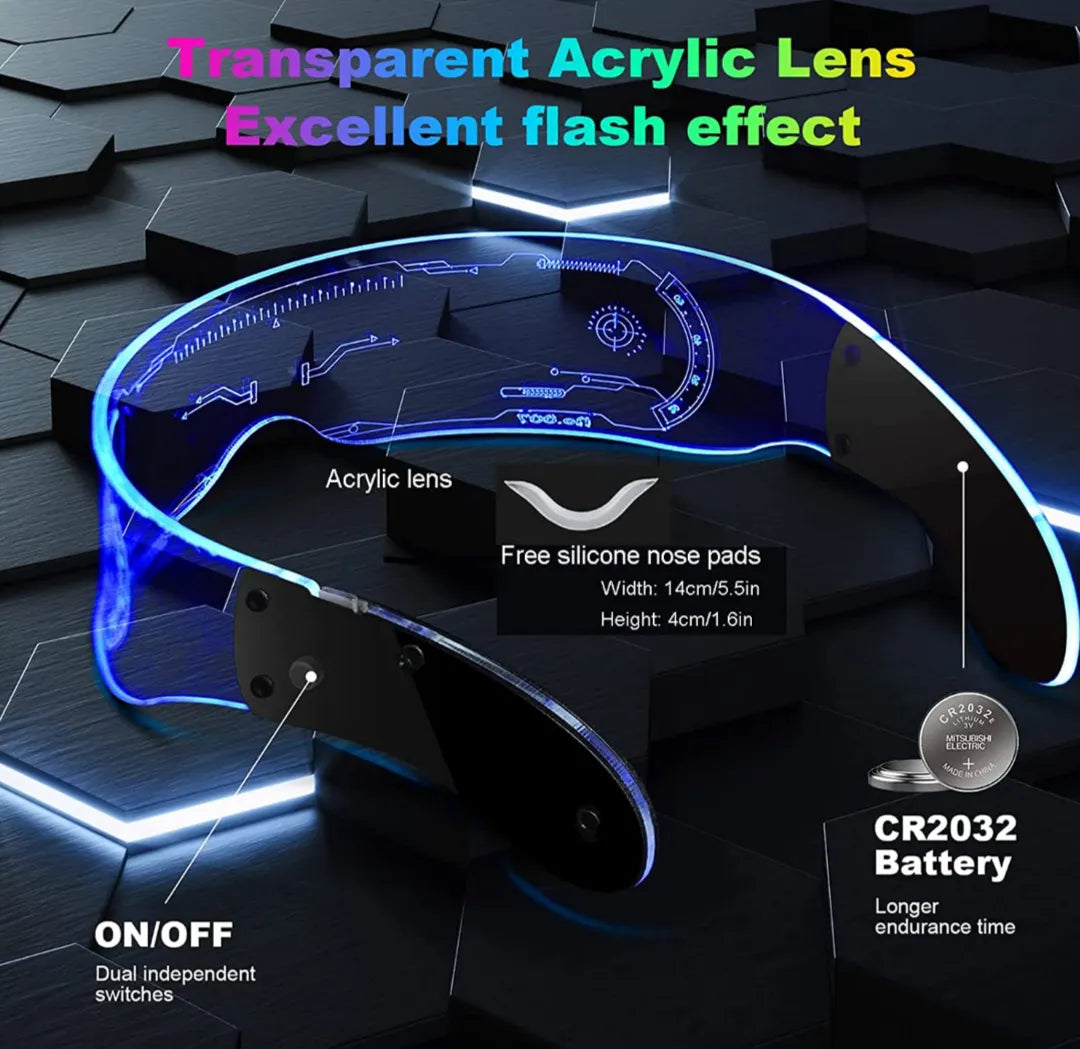 Lentes Led Acrílico A Pila 259 Combinaciones Color