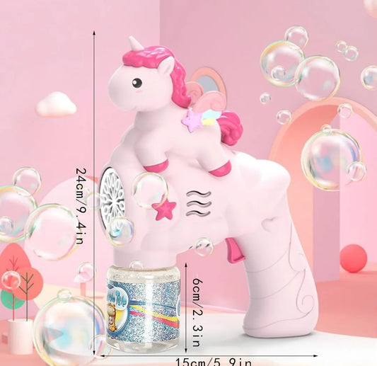 Pistola De Burbujas Unicornio 12 Bocas Con Líquido