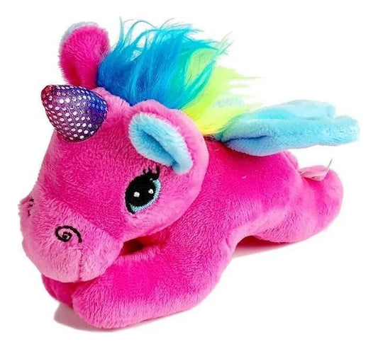 Unicornio De Peluche Casita Transportador 15x10cm