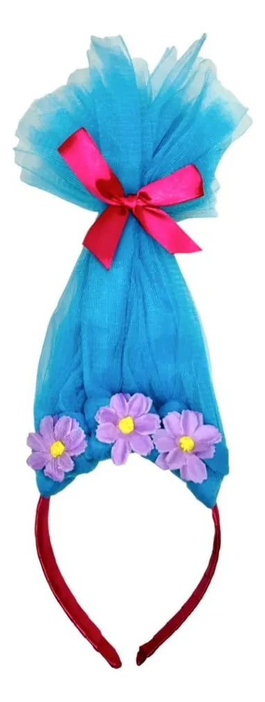 Tiara Vincha De Tul Modelo Trolls 3 Colores