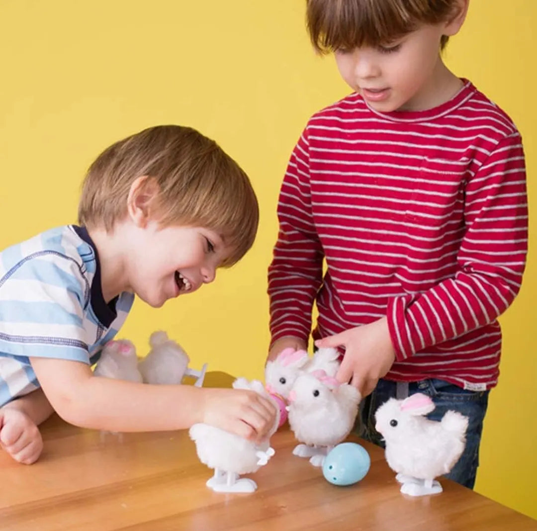 Conejo Saltarín A Cuerda Salta Camina 8 Cm Blanco