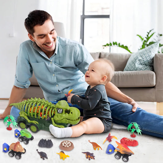 Camión De Dinosaurios De Juguete Con Sonido Y Luz Color Verde