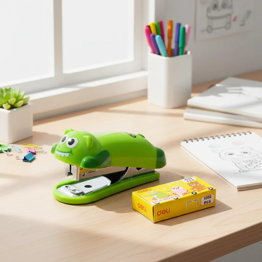 Mini Abrochadora GRAPADORA Deli Animalitos Metal Número 10