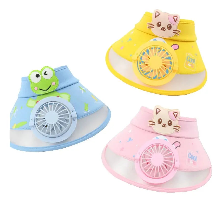 Gorro Visera Infantil Con Ventilador Usb Ajustable