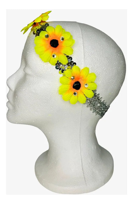 Vincha Hippie De Flores Margarita disfraz