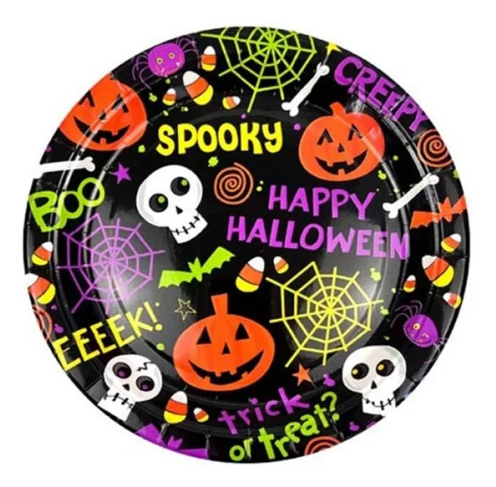 Platos De Halloween 23cm Deco Fiesta Pack X10